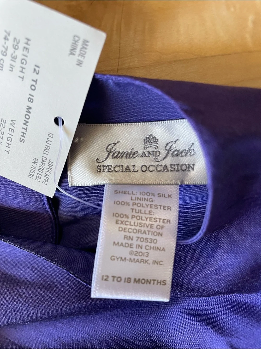 Janie and Jack Special Occasion Silk Dress – 12–18 Months – NWT